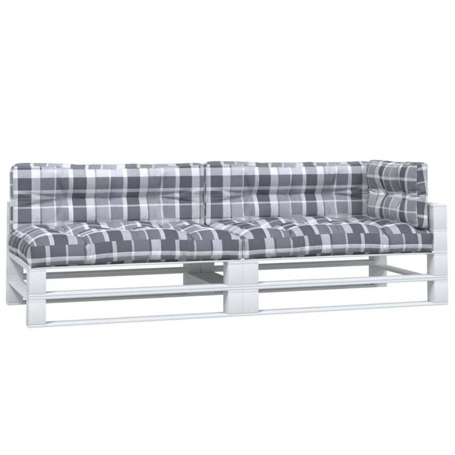 Palletkussens Stof Ruitpatroon Grijs Grijs ruitpatroon