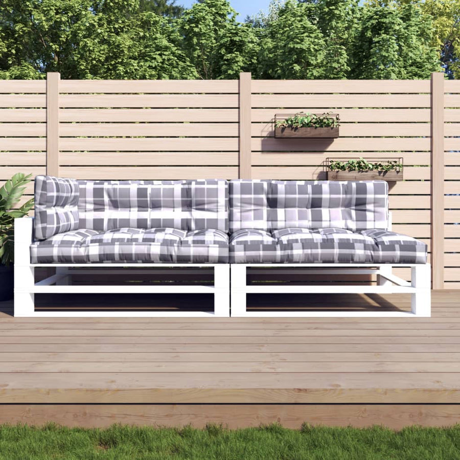Palletkussens Stof Ruitpatroon Grijs Grijs ruitpatroon