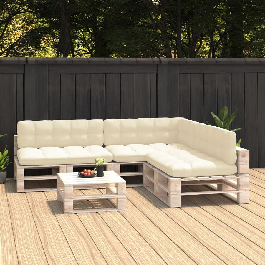 Bankkussens pallet 7 st crème