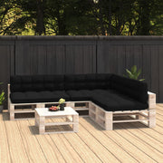Bankkussens pallet 7 stuks zwart