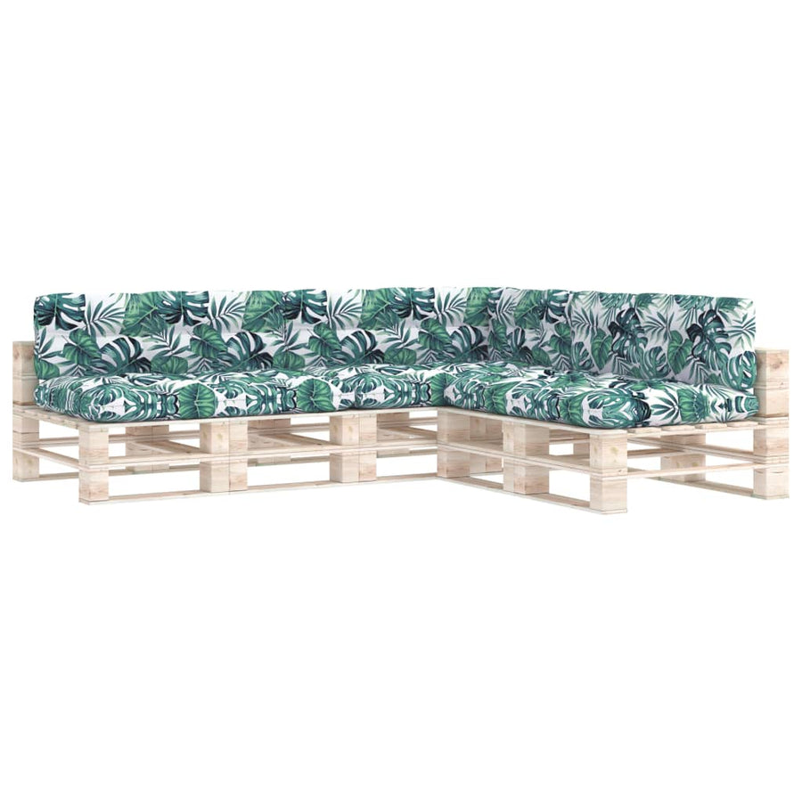 Bankkussens pallet 7 st bladpatroon