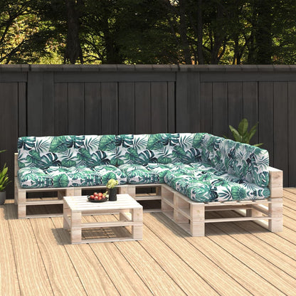 Bankkussens pallet 7 st bladpatroon
