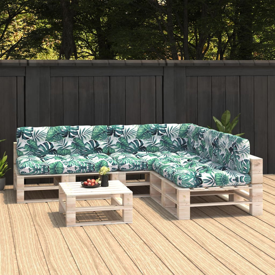 Bankkussens pallet 7 st bladpatroon