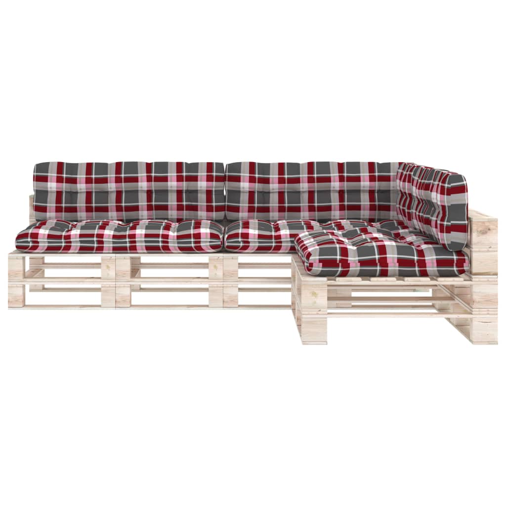 Bankkussens Pallet Ruitpatroon Rood Rood ruitpatroon