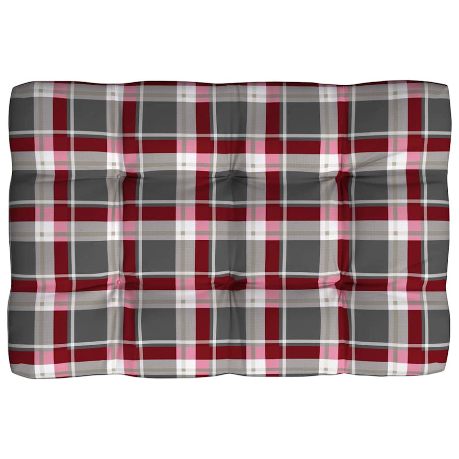 Bankkussens pallet 7 st ruitpatroon rood