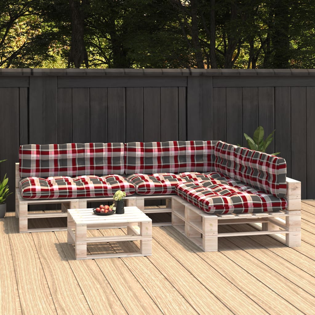 Bankkussens Pallet Ruitpatroon Rood Rood ruitpatroon