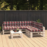 Bankkussens pallet ruitpatroon rood
