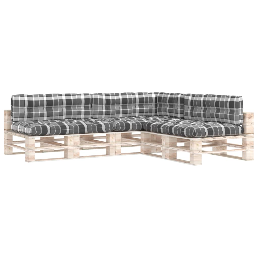 Bankkussens Pallet Ruitpatroon Grijs Grijs ruitpatroon