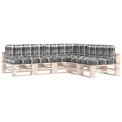 Bankkussens Pallet Ruitpatroon Grijs Grijs ruitpatroon