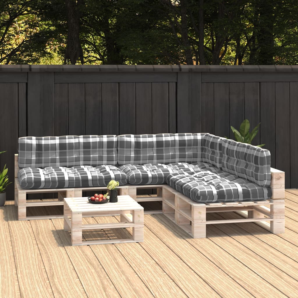 Bankkussens Pallet Ruitpatroon Grijs Grijs ruitpatroon