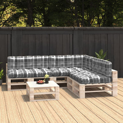 Bankkussens Pallet Ruitpatroon Grijs Grijs ruitpatroon