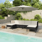Loungeset 6-delig poly rattan zwart