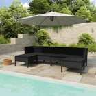 6-piece Lounge Set with Cushions Poly Rattan Black