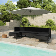 Loungeset 6-delig poly rattan zwart