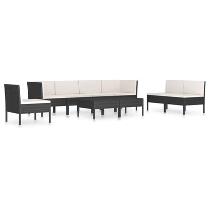 9-Delige Loungeset Met Kussens Poly Rattan 1