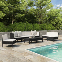 9-Delige Loungeset Met Kussens Poly Rattan 1