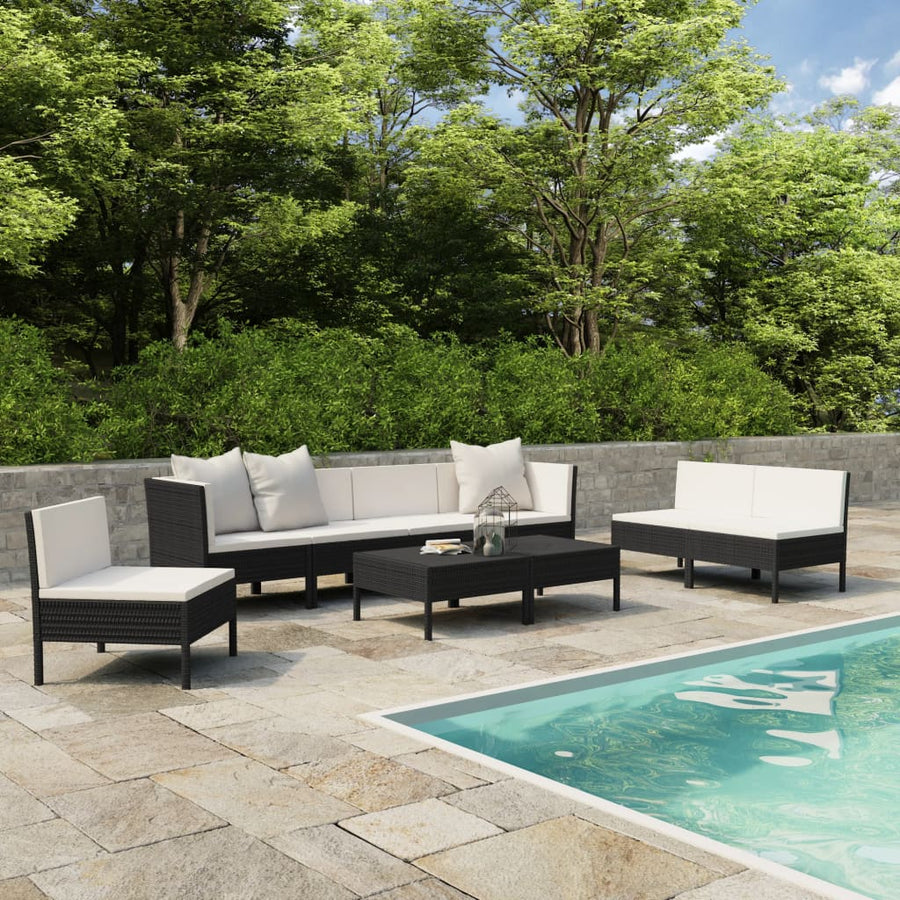 9-Delige Loungeset Met Kussens Poly Rattan 1