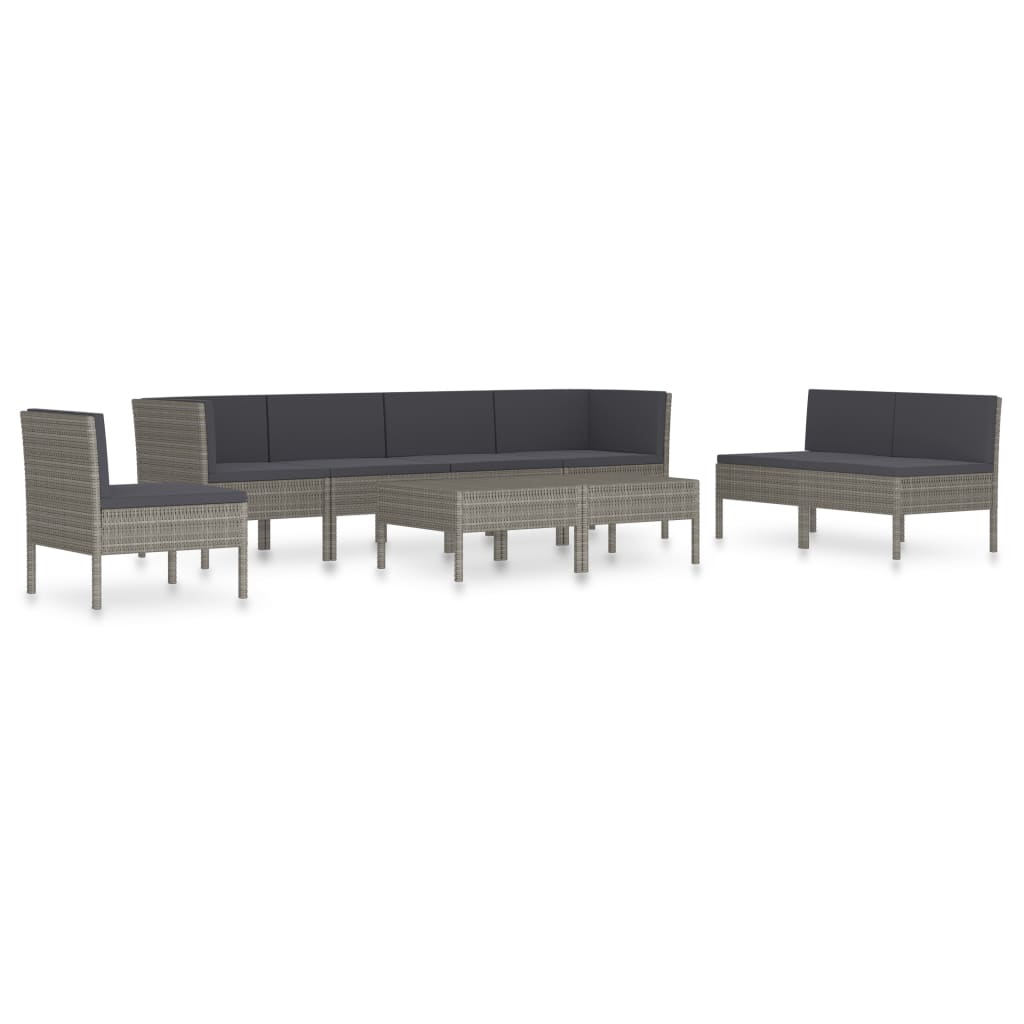 9-Delige Loungeset Met Kussens Poly Rattan 1