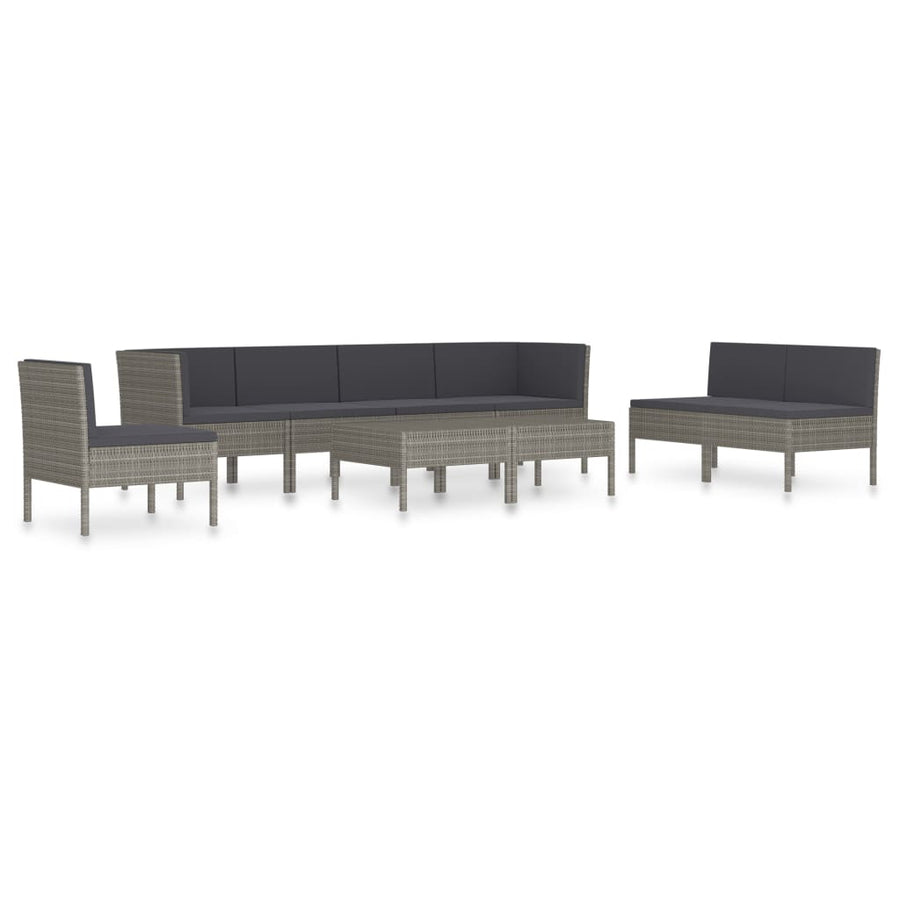 9-Delige Loungeset Met Kussens Poly Rattan 1