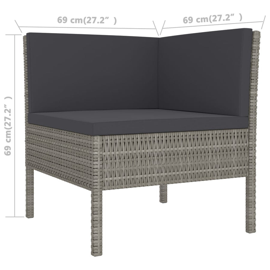 9-Delige Loungeset Met Kussens Poly Rattan 1