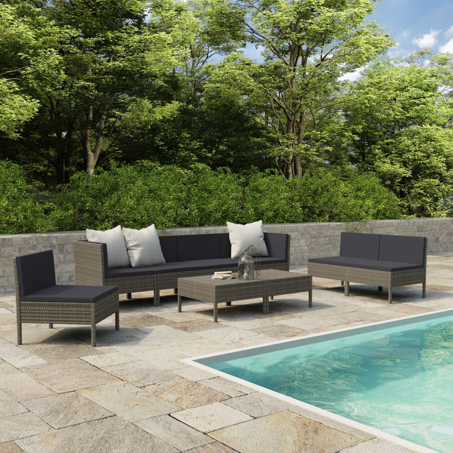 9-Delige Loungeset Met Kussens Poly Rattan 1