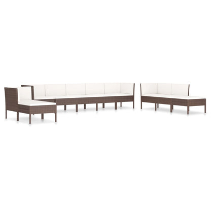 10-Delige Loungeset Met Kussens Poly Rattan 1
