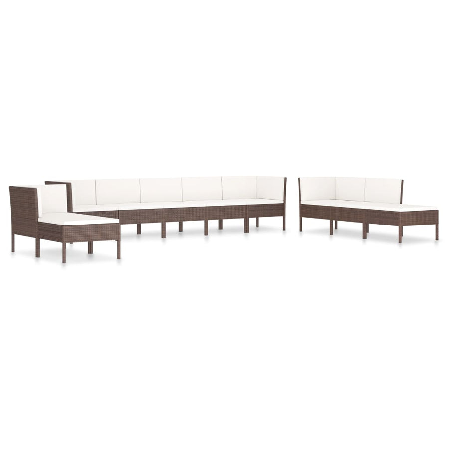 10-Delige Loungeset Met Kussens Poly Rattan 1