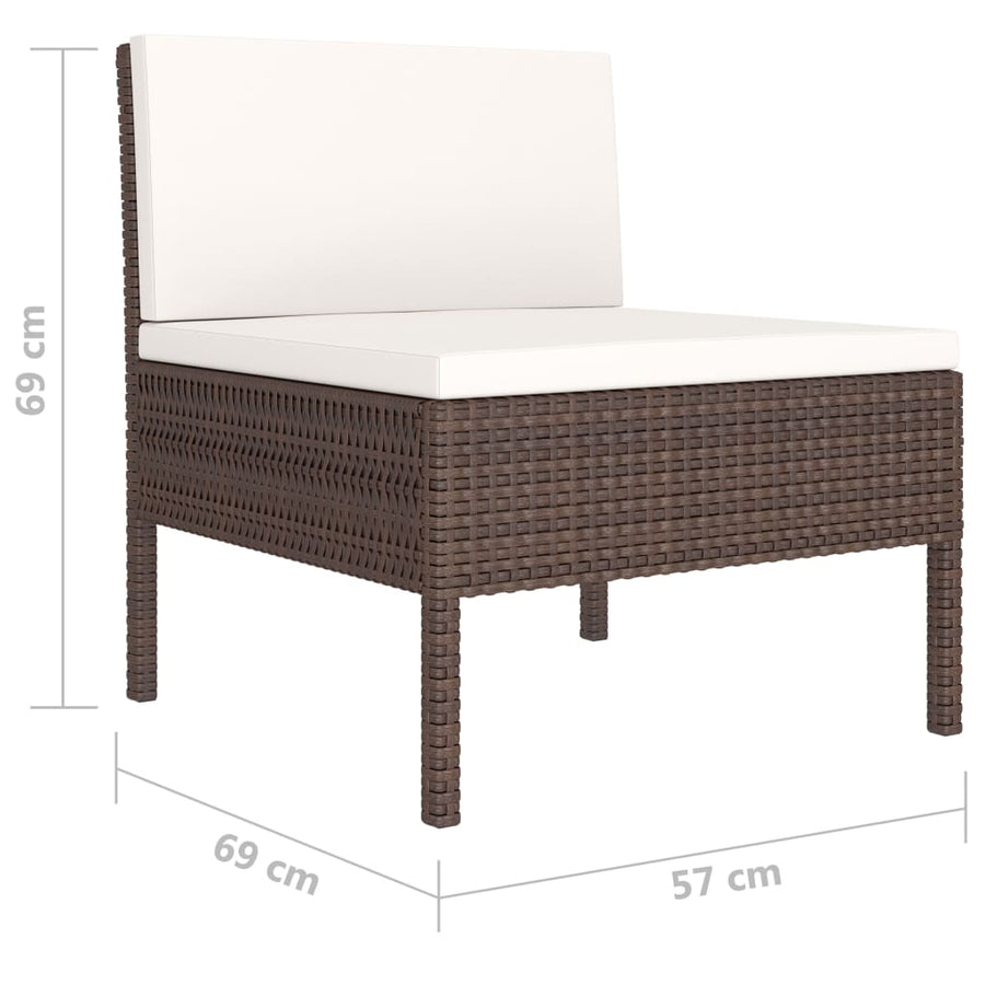 10-Delige Loungeset Met Kussens Poly Rattan 1