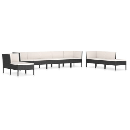 10-Delige Loungeset Met Kussens Poly Rattan 1