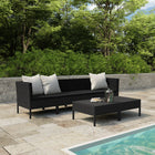 6-Piece Lounge Set with Cushions Poly Rattan 1