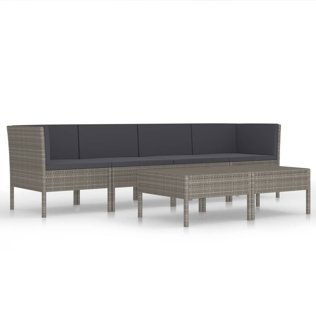 6-Delige Loungeset Met Kussens Poly Rattan 1