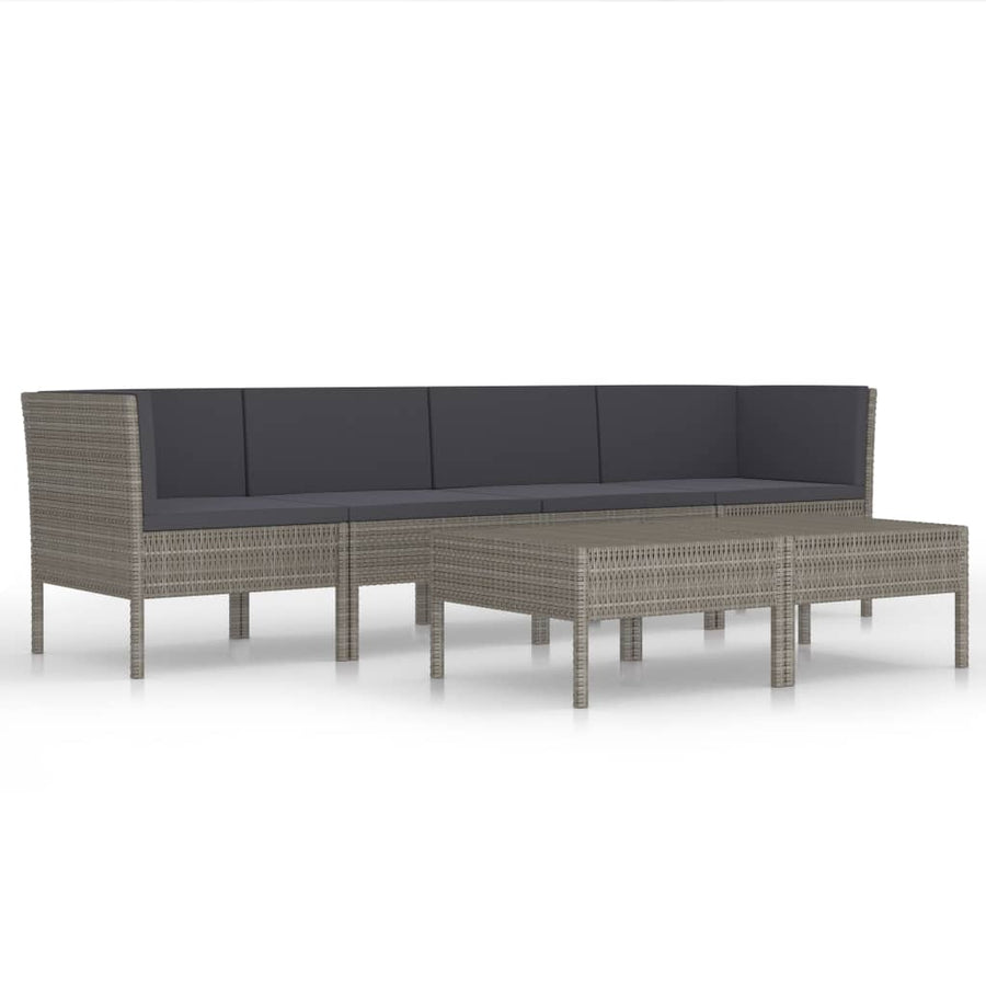 6-Delige Loungeset Met Kussens Poly Rattan 1