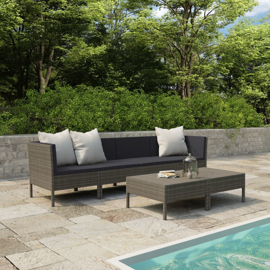 6-Delige Loungeset Met Kussens Poly Rattan 1