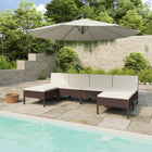 Loungeset 6-delig poly rattan bruin