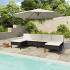 Loungeset 6-delig poly rattan zwart