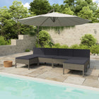 Loungeset 6-delig poly rattan grijs