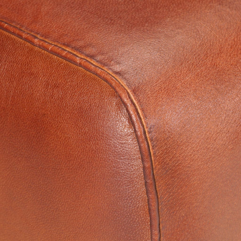 Bankje Turnbok Echt Leer En Massief Mangohout 58 cm Bruin