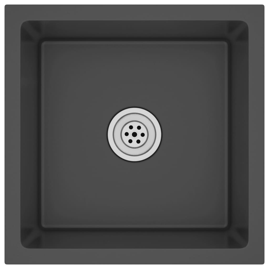 Gootsteen Handgemaakt Roestvrij Staal 40 x 40 x 20 cm Zwart