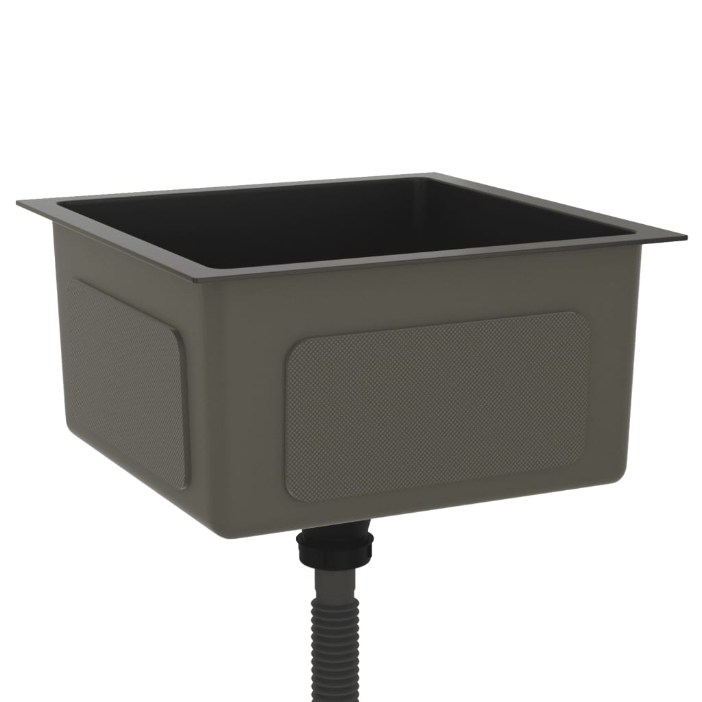 Gootsteen Handgemaakt Roestvrij Staal 40 x 40 x 20 cm Zwart