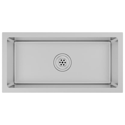 Gootsteen Handgemaakt Roestvrij Staal 60 x 30 x 20 cm Zilver