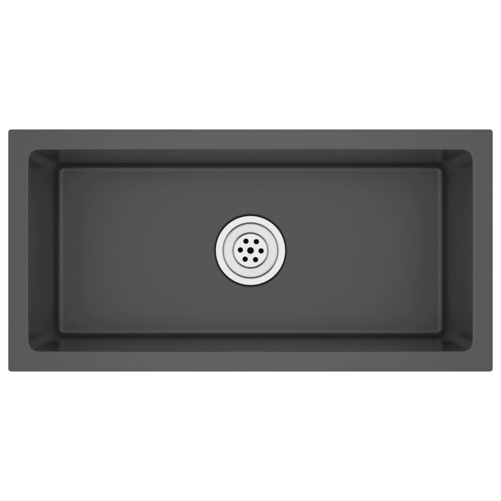 Gootsteen Handgemaakt Roestvrij Staal 60 x 30 x 20 cm Zwart