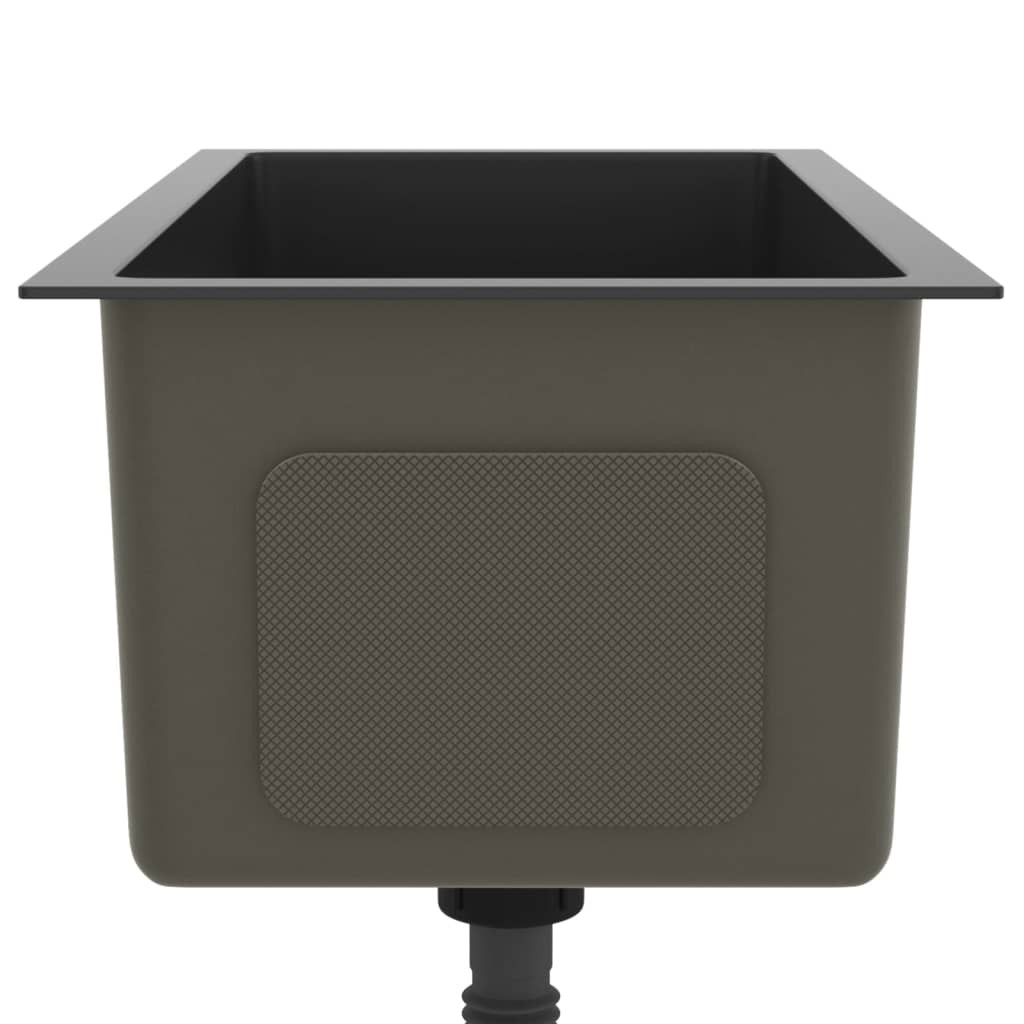 Gootsteen Handgemaakt Roestvrij Staal 60 x 30 x 20 cm Zwart