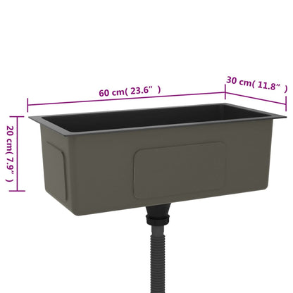 Gootsteen Handgemaakt Roestvrij Staal 60 x 30 x 20 cm Zwart