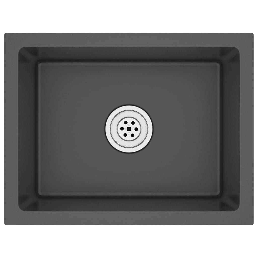 Gootsteen Handgemaakt Roestvrij Staal 44 x 34 x 20 cm Zwart