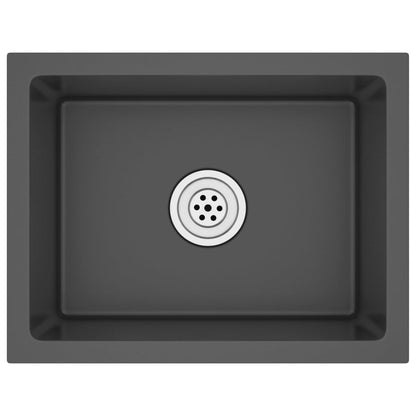 Gootsteen Handgemaakt Roestvrij Staal 44 x 34 x 20 cm Zwart