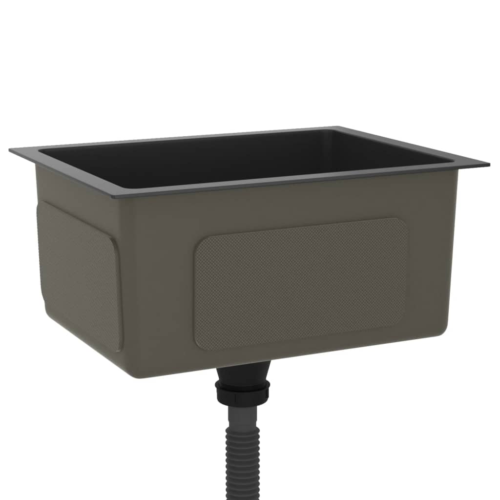 Gootsteen Handgemaakt Roestvrij Staal 44 x 34 x 20 cm Zwart