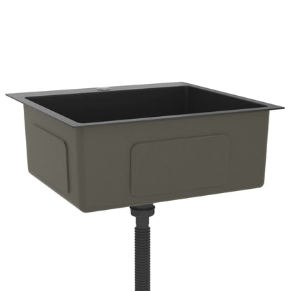 Gootsteen Handgemaakt Roestvrij Staal 53 x 50 x 20 cm Zwart