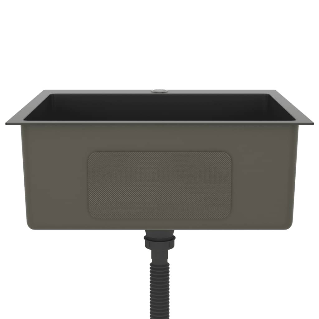 Gootsteen Handgemaakt Roestvrij Staal 53 x 50 x 20 cm Zwart