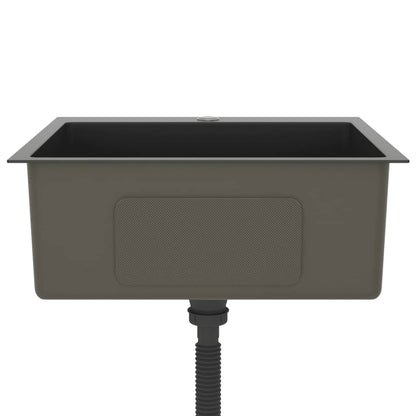 Gootsteen Handgemaakt Roestvrij Staal 53 x 50 x 20 cm Zwart