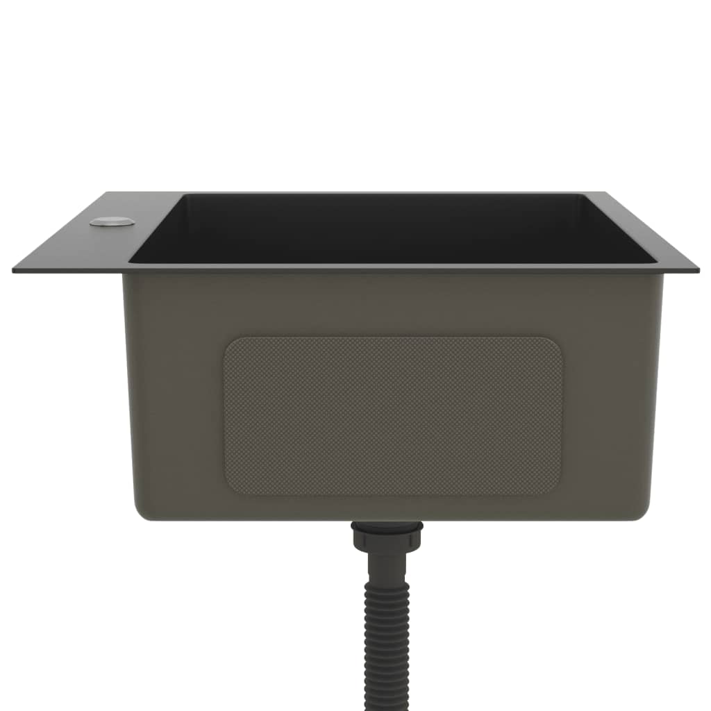 Gootsteen Handgemaakt Roestvrij Staal 53 x 50 x 20 cm Zwart